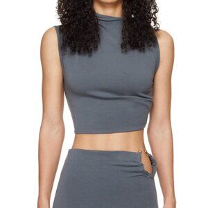 Jade Cropper Gray Asymmetric T-Shirt